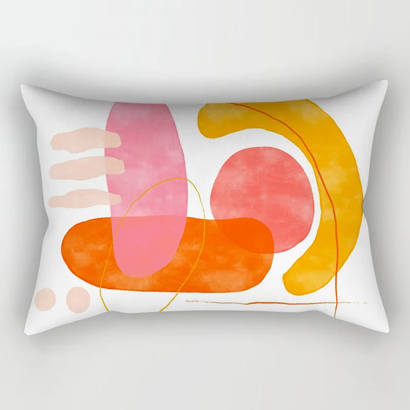 Soft Waist Pillowcase Morandi Geometric Artistic Pattern Household Bedroom Bed Pillowcase Nordic-style Decorative Pillowcase 2