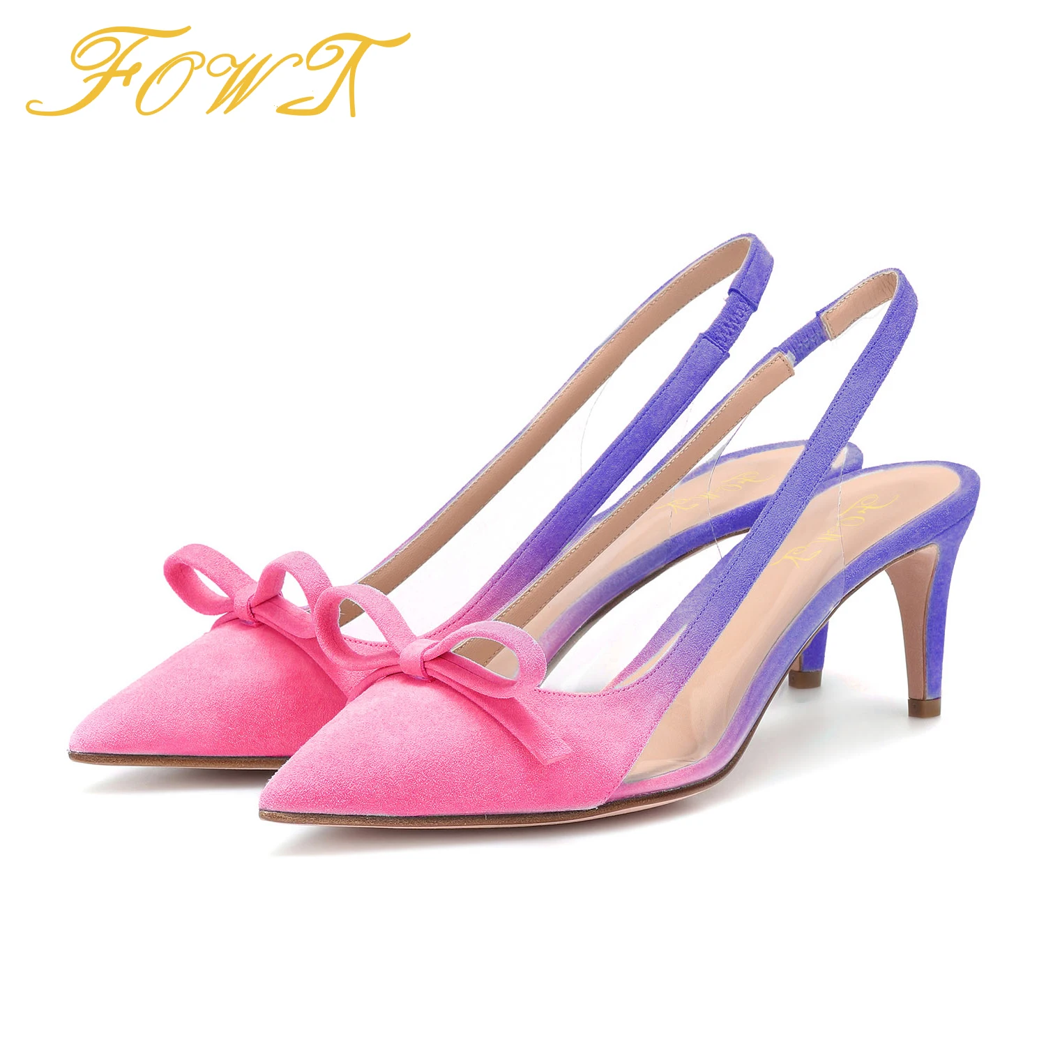 

Pink Stiletto High Thin Heels Women Slingbacks Pumps Pointed Toe Butterfly-Knot Sandals Ladies Sexy Party Dress Shoes 14 15 FOWT