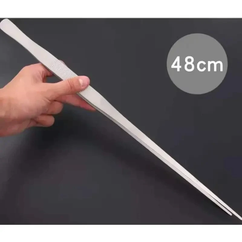 Aquarium tweezers 48cm Stainless Steel Fish Tank Plant Aquascape Tools Straight Curved Forceps Clip Aquatic Feeding Tongs