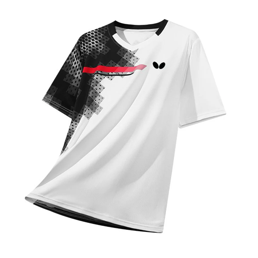 Summer Butterfly Brand Table Tennis Shirt T-shirt Competition Training Clothing Comfortable Breathable Quick Dry cotton short sleeved shirt mens training tshirt
