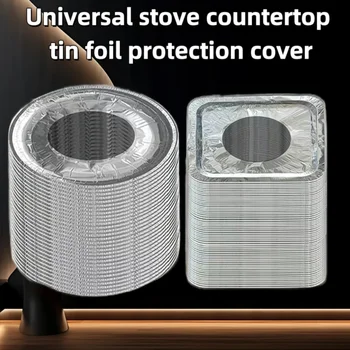 30Pcs Disposable Aluminum Gas Stove Burner Covers Heat Resistant - Thick Kitchen Stove Protector Pads, Perfect for Home Use and Cooking Needs, Stove Top Protectors