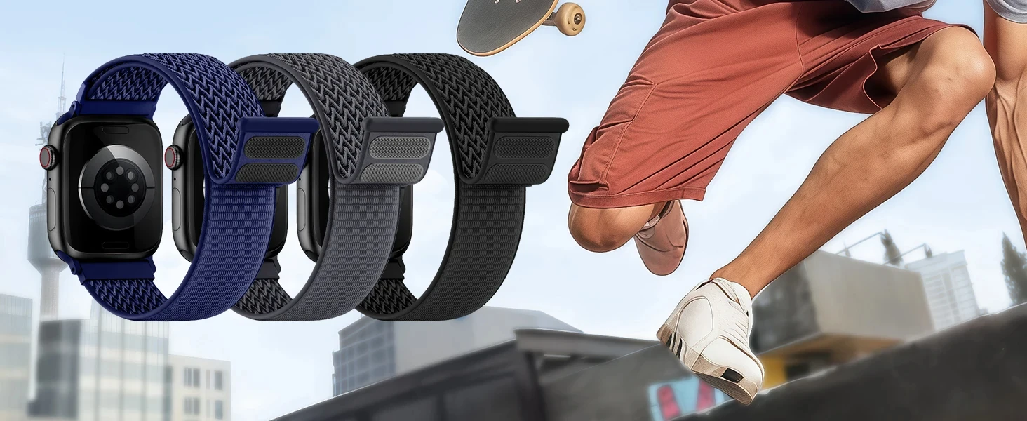 Gemustertes Nylon-Schlaufenarmband für Apple Watch Bänder SE 44mm 40mm 46mm 42mm 41 45mm 49mm Armband Correa iWatch 11 10 9 8 7 Ultra3 2 – Detail 3