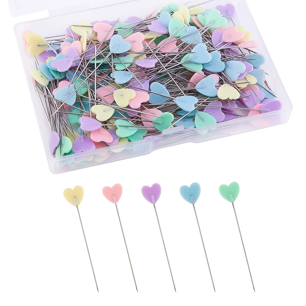 Quilting Pins 200Pcs Flat Head Decorative Sewing Pins/Long Straight Pins/Flower