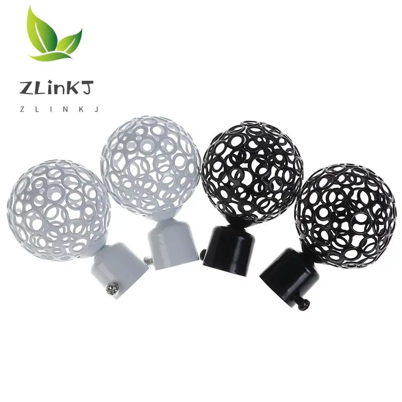 FDXGYH, 2 terminali per asta per tende da finestra, diametro 2,8 cm, colore nero