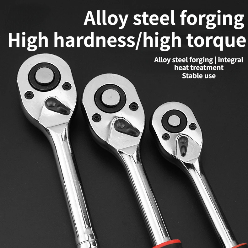 1/4 3/8  flying ratchet wrench 24 tooth straight handle fast plate two-way flying wrench automotive repair hardware tool