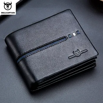 Genuine Leather Wallet Male Brand Designer Business Wallet Multi-function Storage Purse Rfid Card Package Wallet Men 1