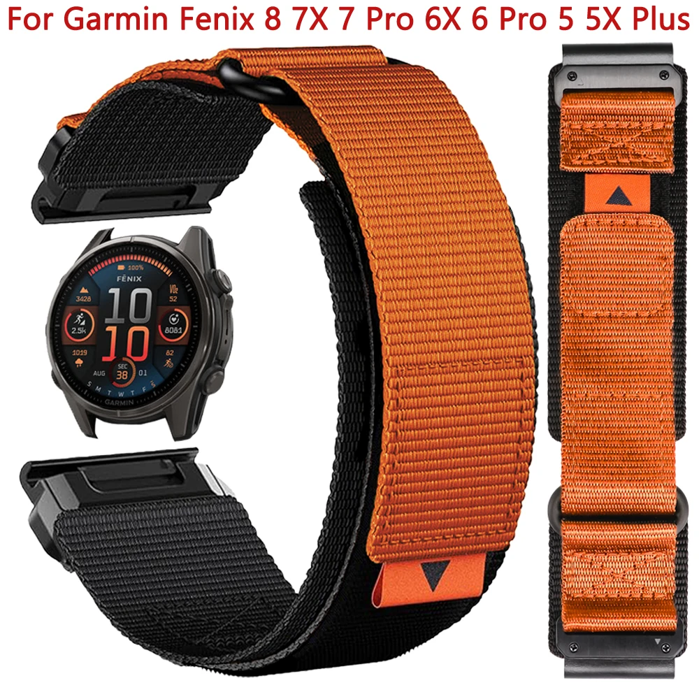 Quickfit Nylon Watchband Bracelet - Adjustable 22mm to 26mm Strap