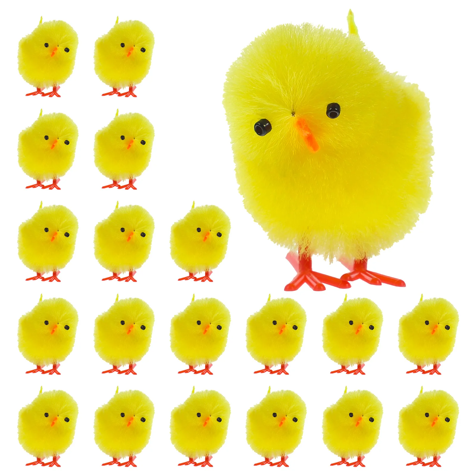 

36 Pcs Plush Chick Ornaments Models Chicken Decorations Toys Hampers Plastic Crafts Adornments Figurines Gift