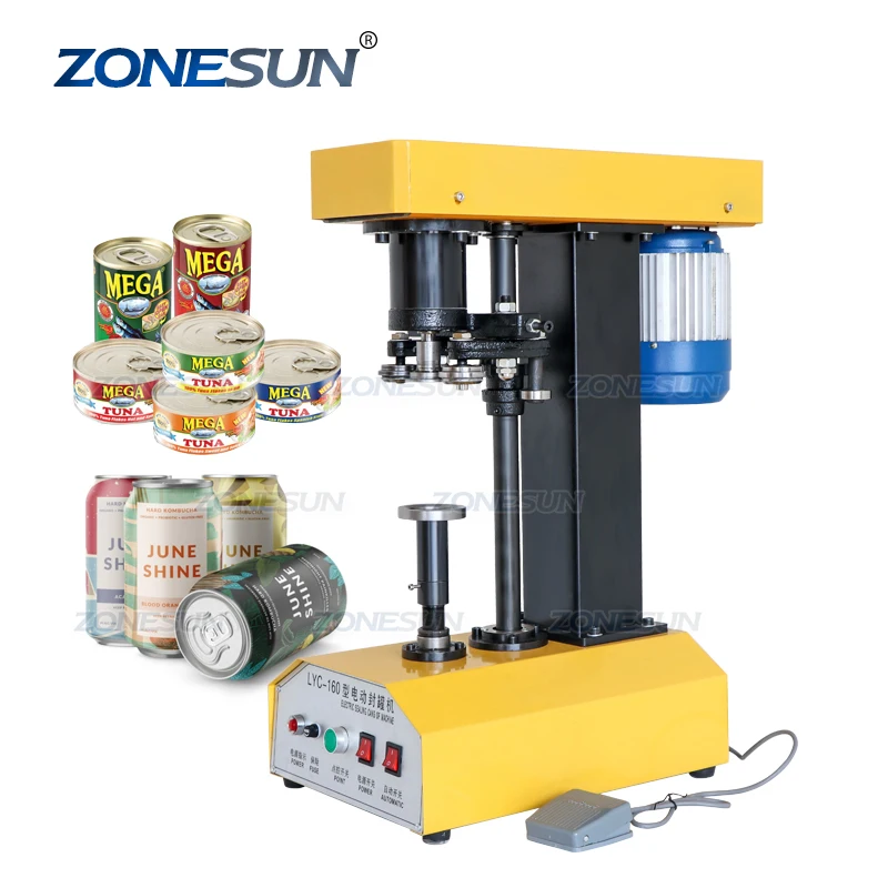 

ZONESUN ZS-LYC160 Semi Automatic Tin Soft Drink CANS Capping Sealing Machine Tin Can Seamer Can Closing Machine