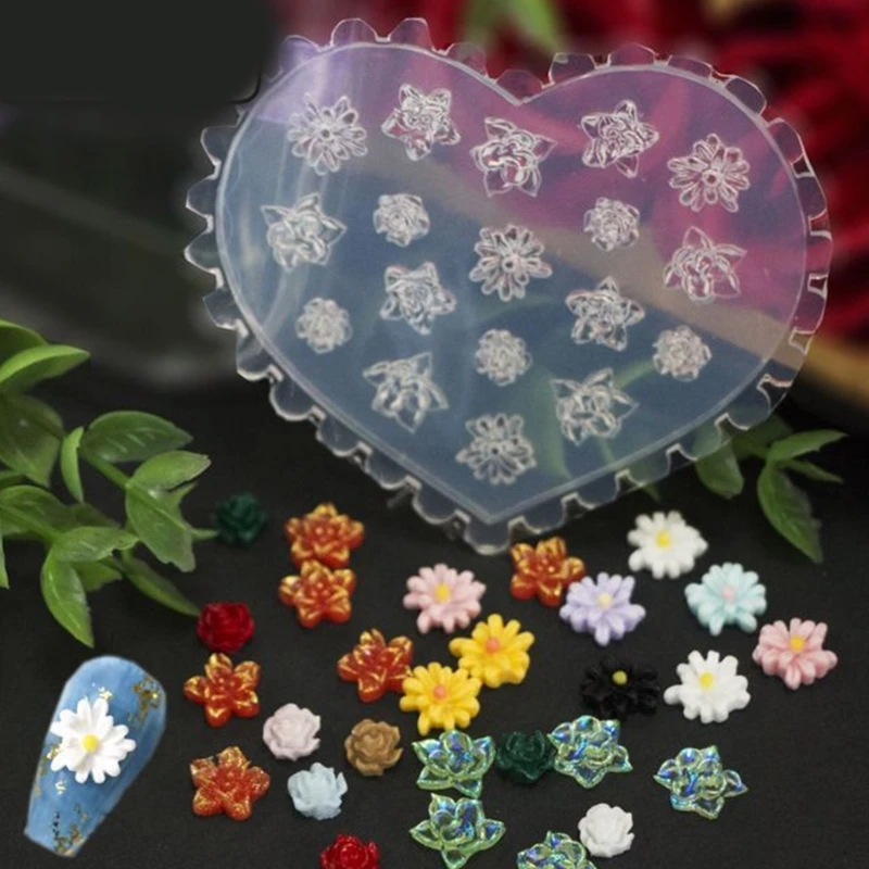 

4Pcs Art Molds UV Epoxy Resin Silicone Mould Three-Dimensional Flower Mold