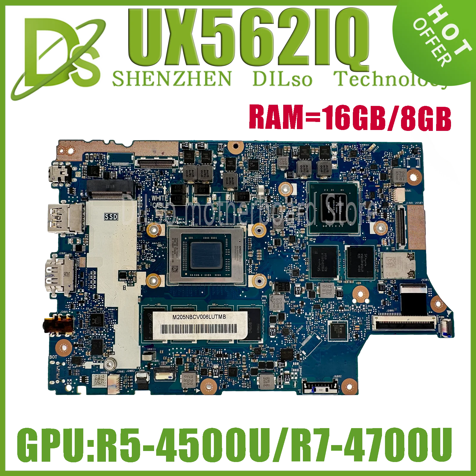 Материнская плата KEFU UX562IQ Материнская плата ASUS ZenBook Flip 15 UX562I UX562 Q507IQ для ноутбука с искусственной кожей 8 ГБ/16 ГБ-ОЗУ V2G