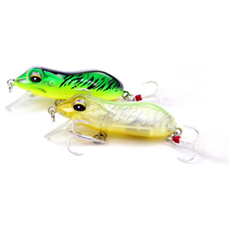 Goture Lot de 10 leurres grenouille en plastique souple pour bar, tête de serpent, truite, 5,3 cm - 11,9 g