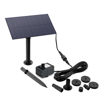 5W 5V Solar Fountain for Bird Bath Solar Water Fountain Pump With 6 Nozzles & 3M Water Cable 180L/h for Pond, Fish Tank, Garden - Image 5
