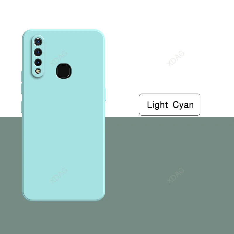 Candy Soft Liquid Silicone Phone Case - Solid Color Square Protective Cover
