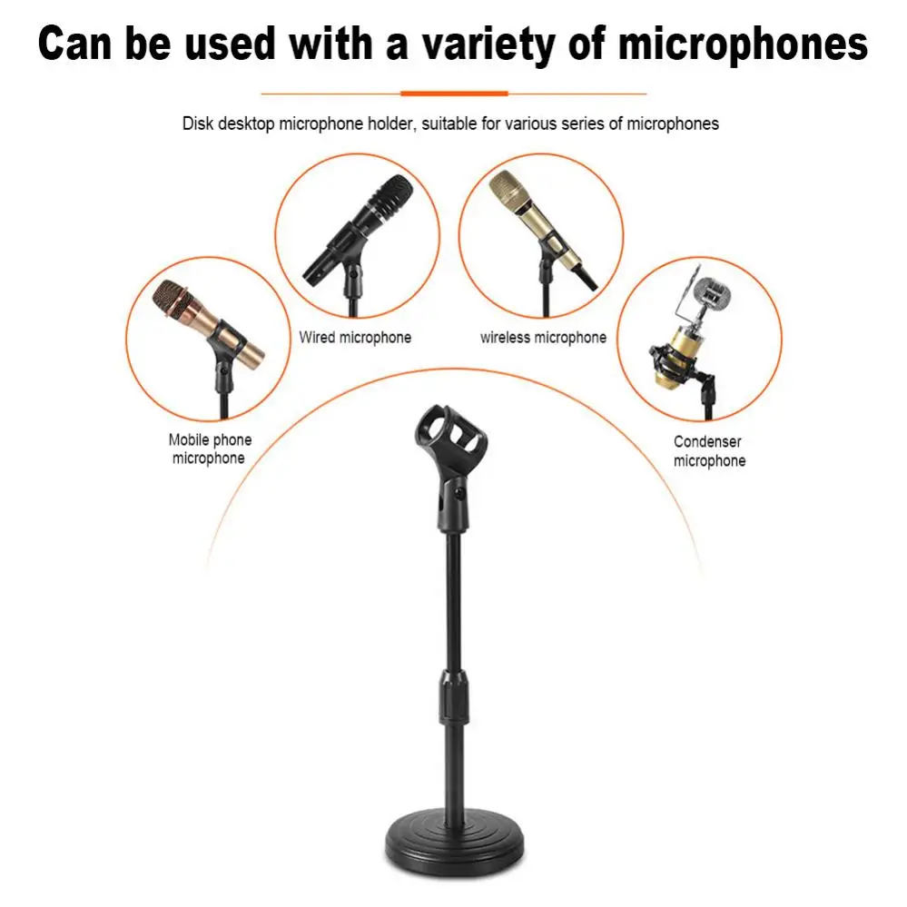 Height-adjustable Microphone Mount Holder Flexible Desktop Tripod Folding Mic Stand