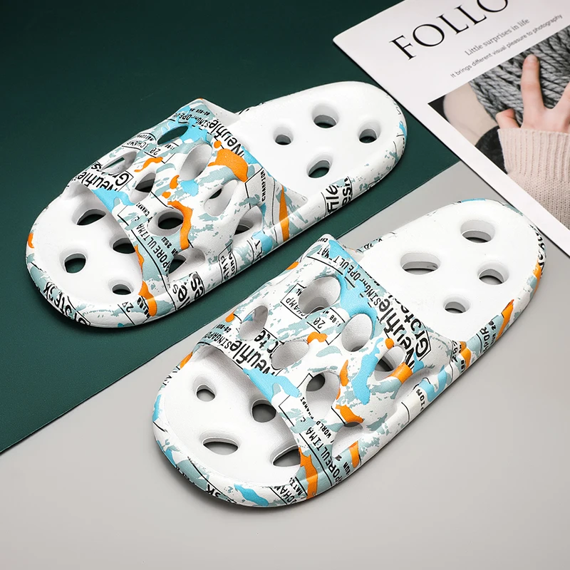 Pantofola da uomo con suola spessa, estiva, da spiaggia, per bagno, antiscivolo, sandali morbidi, semplicità, scarpa da lettera ultraleggera_voghion.com