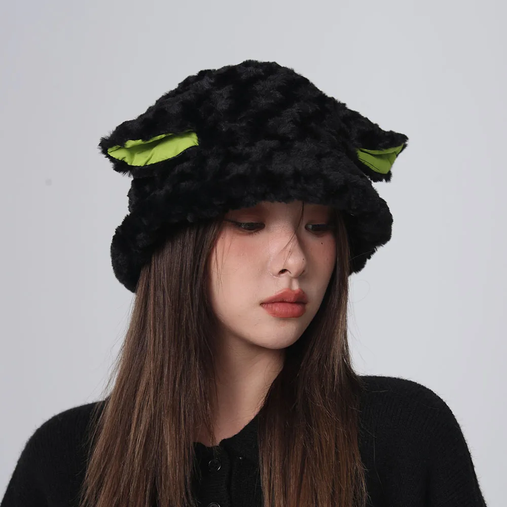 

New Sheep hat Halloween Hat y2k Fisherman's hat Barrel cap Ear hat Hat with earflaps Flocked hat Earflap hat Fur hat Ushanka hat