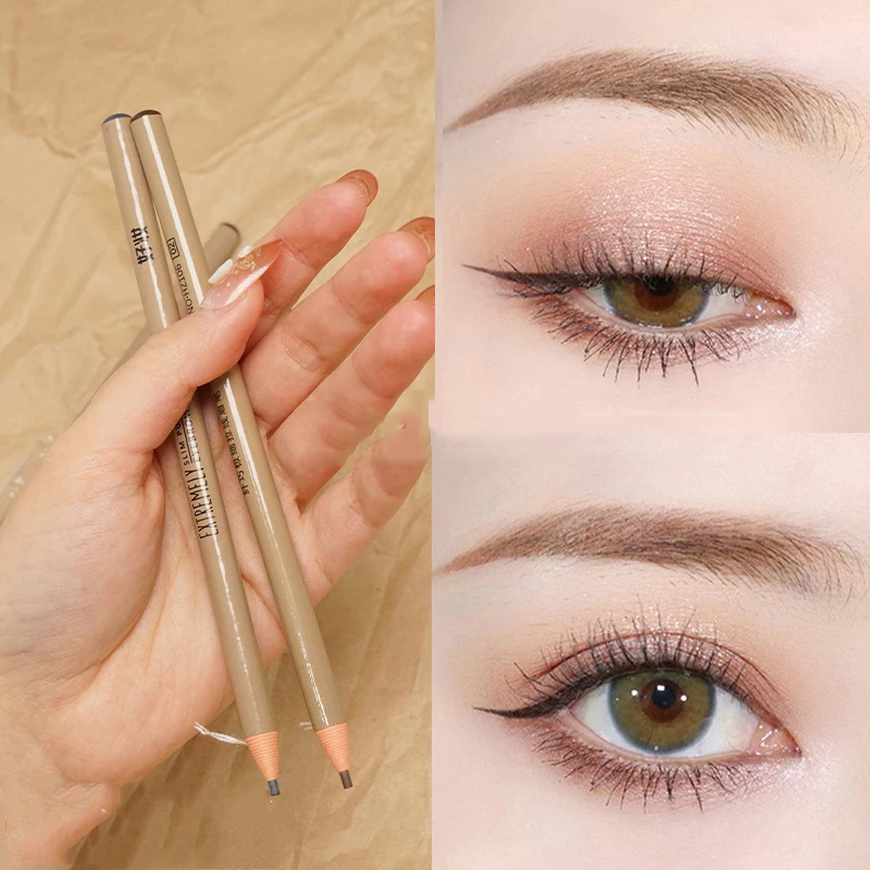 6Pcs Eyebrow Pencil Fine HAOZHUANG High Quality Professional Makeup Korean Eyebrow Enhancers Microblading Eyebrow Pencil Woman 3