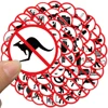 62pcs Funny Warning Stickers Danger Banning Sign Viny DIY Decal Car Scooter Motorcycle Suitcase Violation Sticker Classic Toy 4