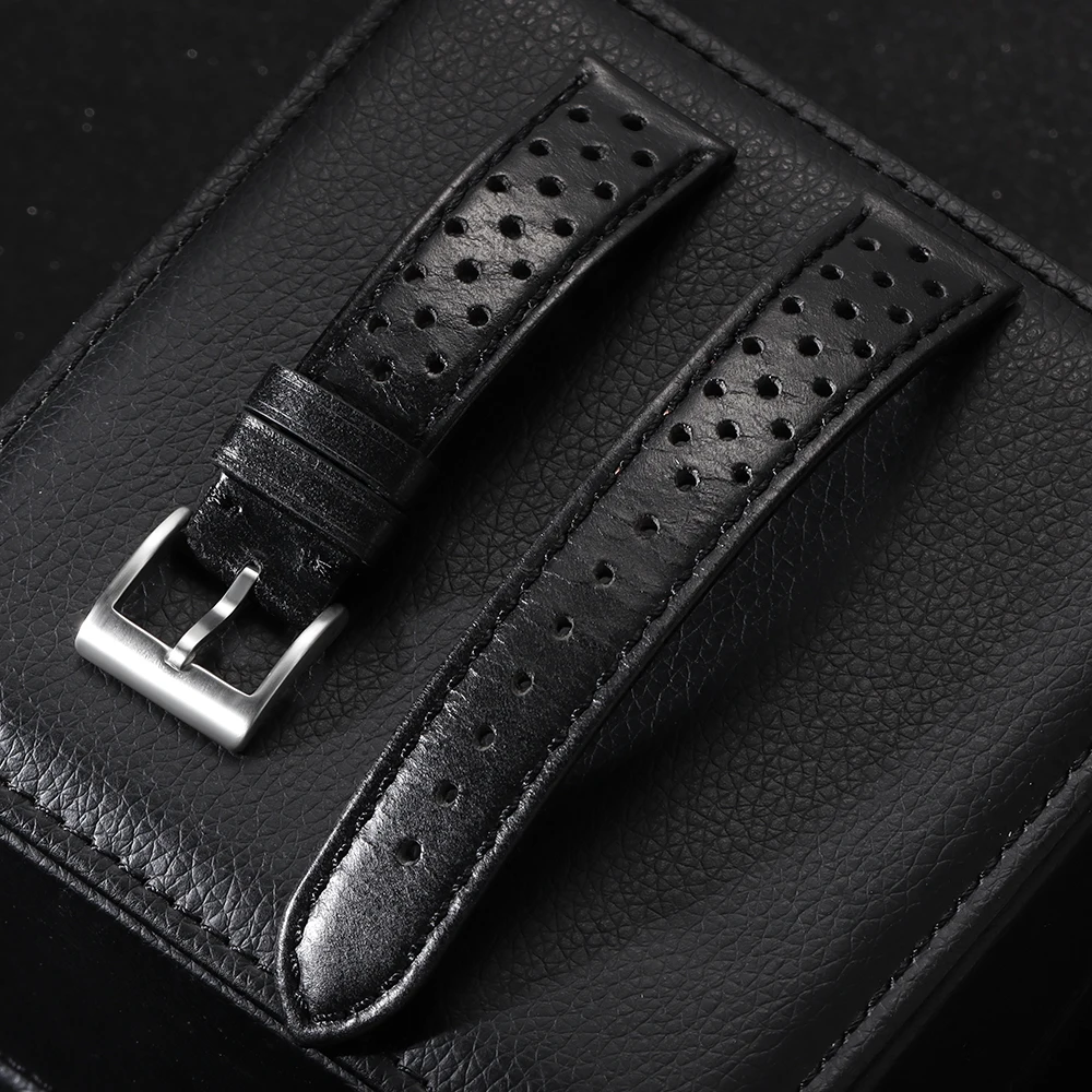 Genuine Cowhide Leather Strap - Soft Breathable Retro Wristband