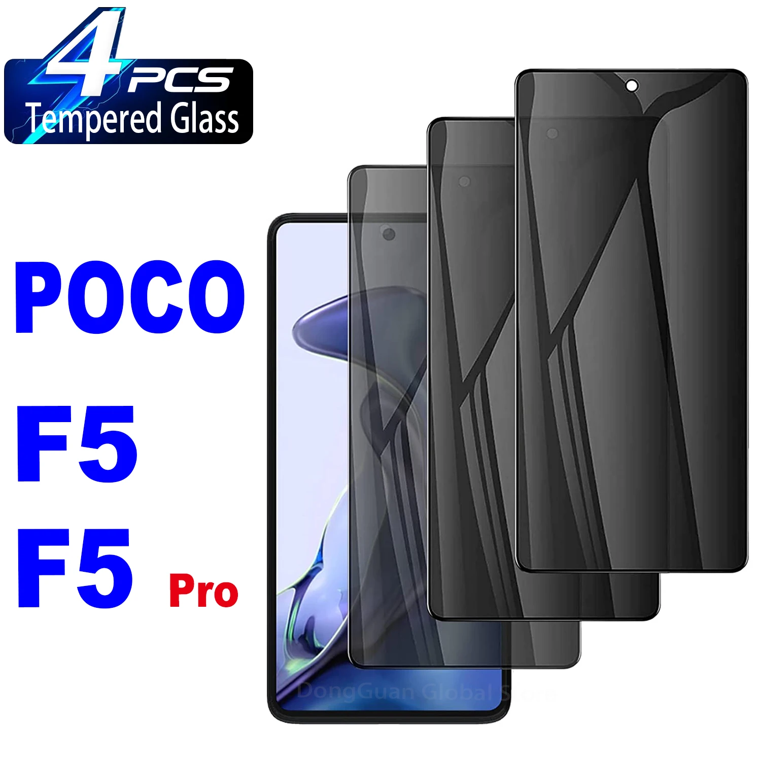 

2/4Pcs Anti Spy Tempered Glass For Xiaomi POCO F5 F5Pro Screen Protector Privacy Glass Film
