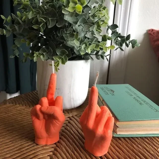 Description Picture 5 of itemLarge 3D Middle Finger Candle Silicone Mold Creative Gesture Wax For Candle Making Soap Plaster Craft Resin Mold Kit Home Gift