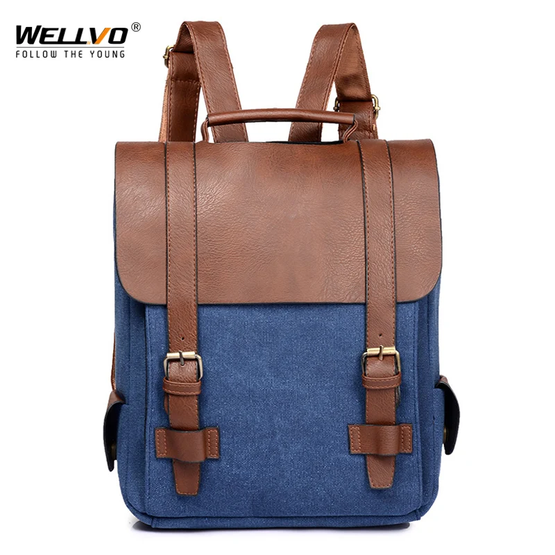 

Fashion Vintage Backpack Women Leather School Men Small Schoolbag Mochila Feminina Brown Black Backpacks Sac A Dos Bagpack X247C