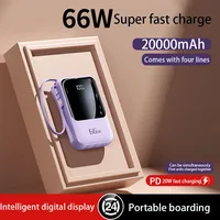 Mini Power Bank à charge rapide, écran LED, affichage numérique, batterie externe avec câble, iPhone, Samsung, Huawei, 20000mAh 1