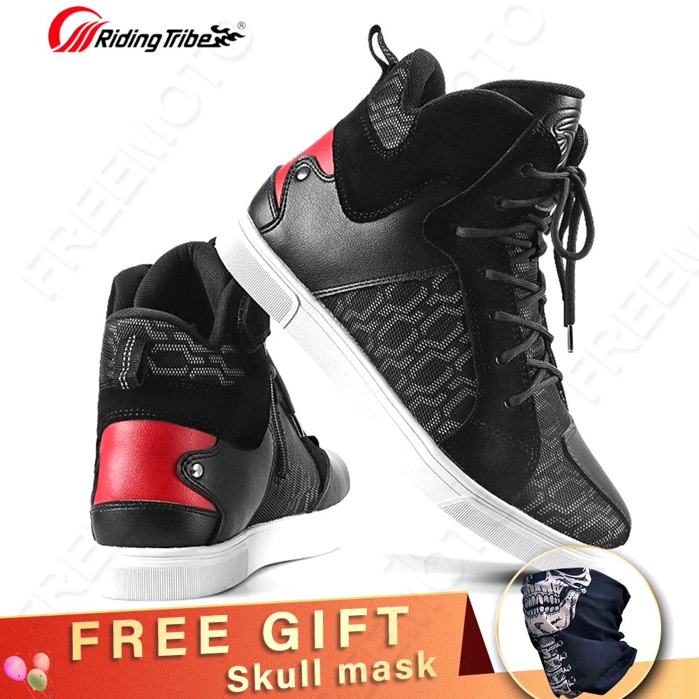 Motorcycle Boots Reflective Off-road Boots Men Women Casual Breathable Shoes Race Track Pull Locomotive Sneakers Riding Botas