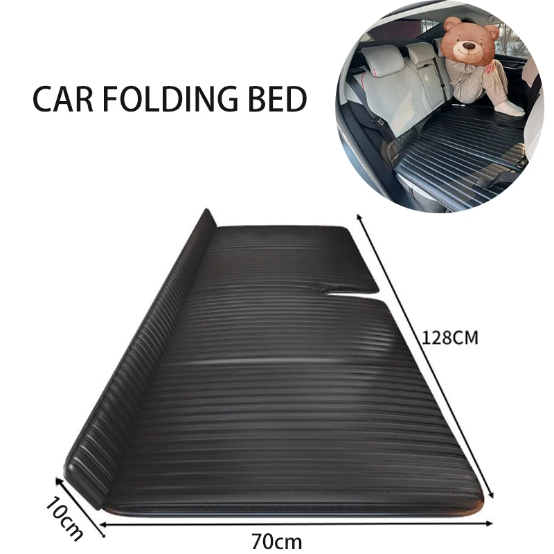 Car Backseat Folding Bed Rear Seat Cushion Camping Mattress Travel Bed Striped Style For Tesla/Toyota/Honda/Nissan/ BMW/Benz