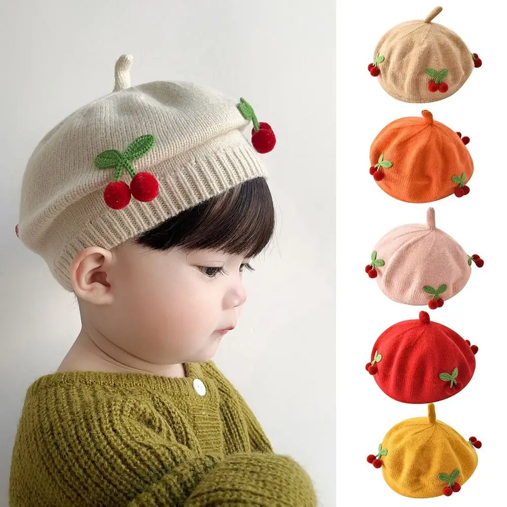 

Knit Bonnet Baby Beret Hat Warm Hat Cute Fashion Kids Knitted Hats Warmer Soft Autumn Winter Children Hat Outdoor