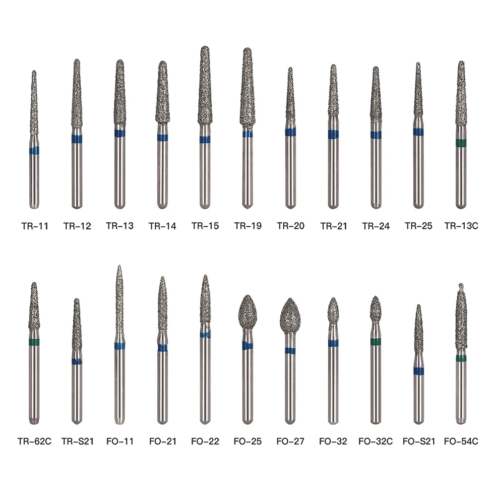 10Pcs Dental Diamond Burs Dril for High Speed Handpiece FG 1.6mm Bur Laboratory Grinding Polishing Tools Dentistry Material