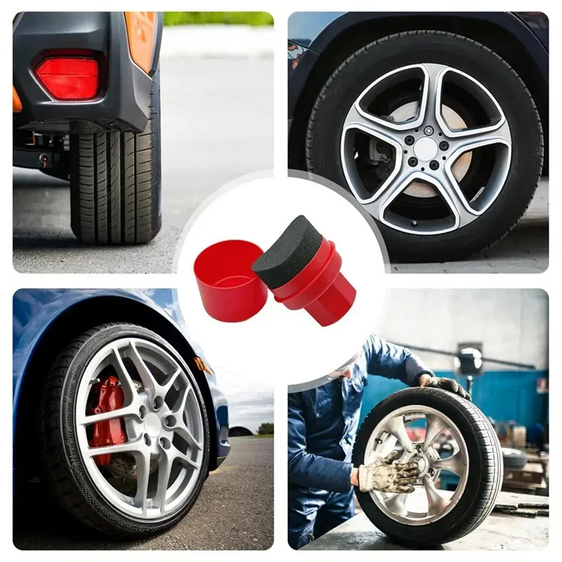 Car Wheel Polishing Waxing Sponge With Lid Tire Wash Wipe Water Suction Sponge Pad Wax Polishing Tyre Cleaning Tools 4