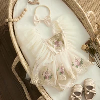 ma&baby 0-24M Princess Newborn Baby Girl Romper Infant Toddler Tulle Floral Embroidery Jumpsuit Overall Birthday Party Clothing 4