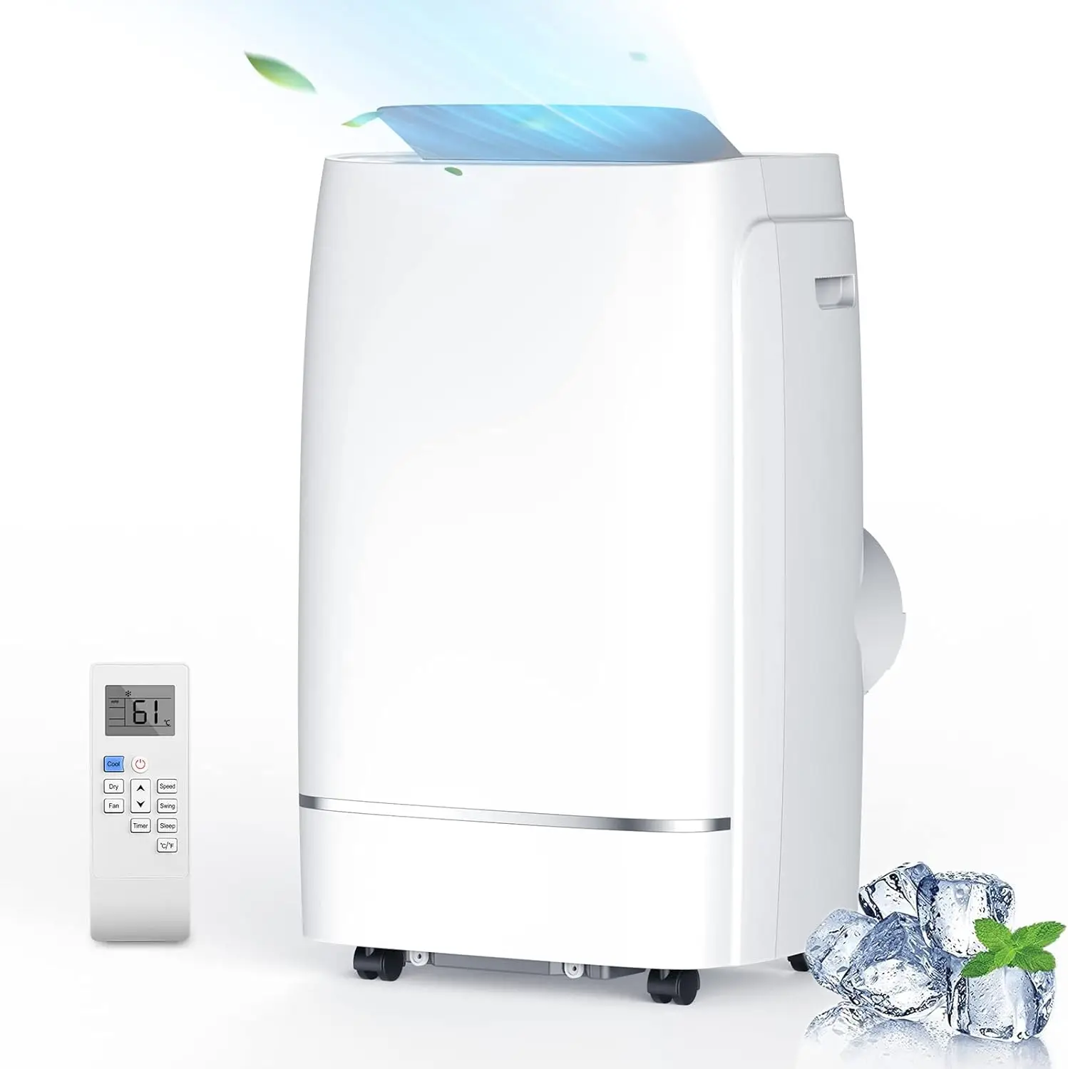 

12800 BTU Portable Air Conditioner, Cools Rooms up to 620 sq.ft, 3-in-1 Quiet Portable AC with Dehumidifier & Fan & Smar Dtf ove