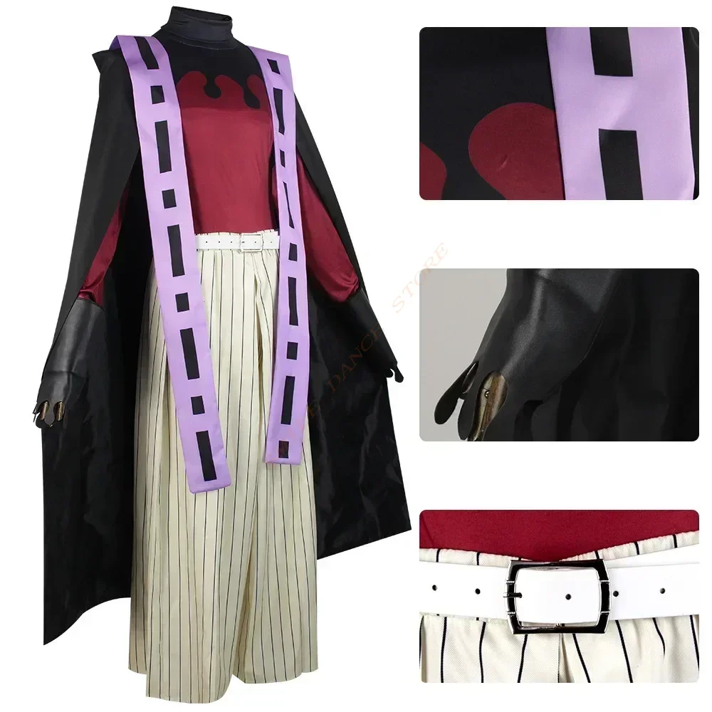 AIPILEI Douma Cosplay Costume Japanese Anime Kimono Black Cloak with