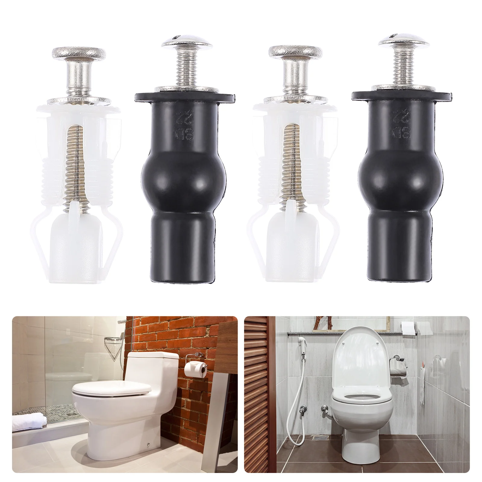 

4 Pcs Toilet Connector Bolts Lid Seat Fixing Screws Replacement Hinge Accessories Cover Stainless Steel