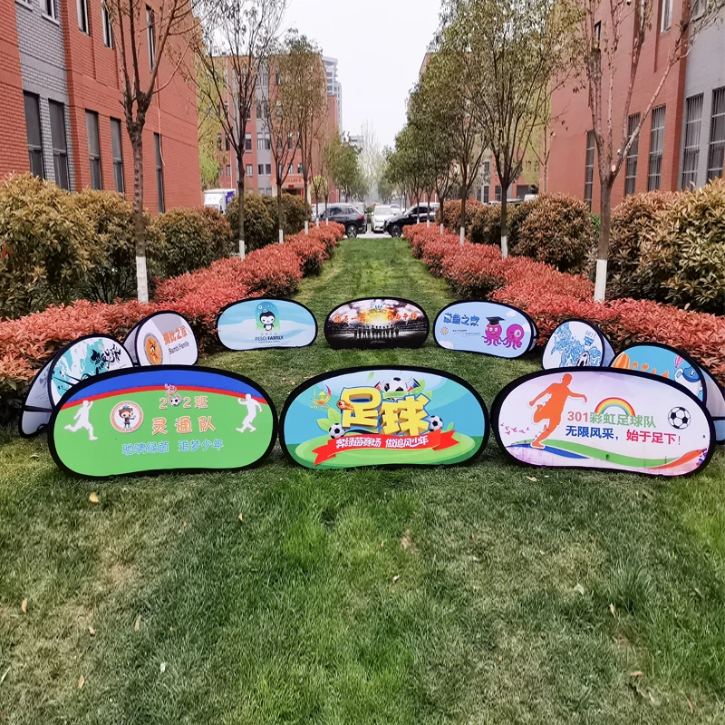 Pop Up Banner Free Design Graphic Printing Display Outdoor Advertising Oval Vertical Bean-Shape A Frame Sports Promotion