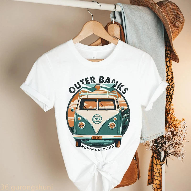 

2023 OBX Logo Tshirt Outer Banks T Shirt Graphic Print Pogue Life T-Shirt Short Sleeve T-Shirts Women Clothes Female Clothing