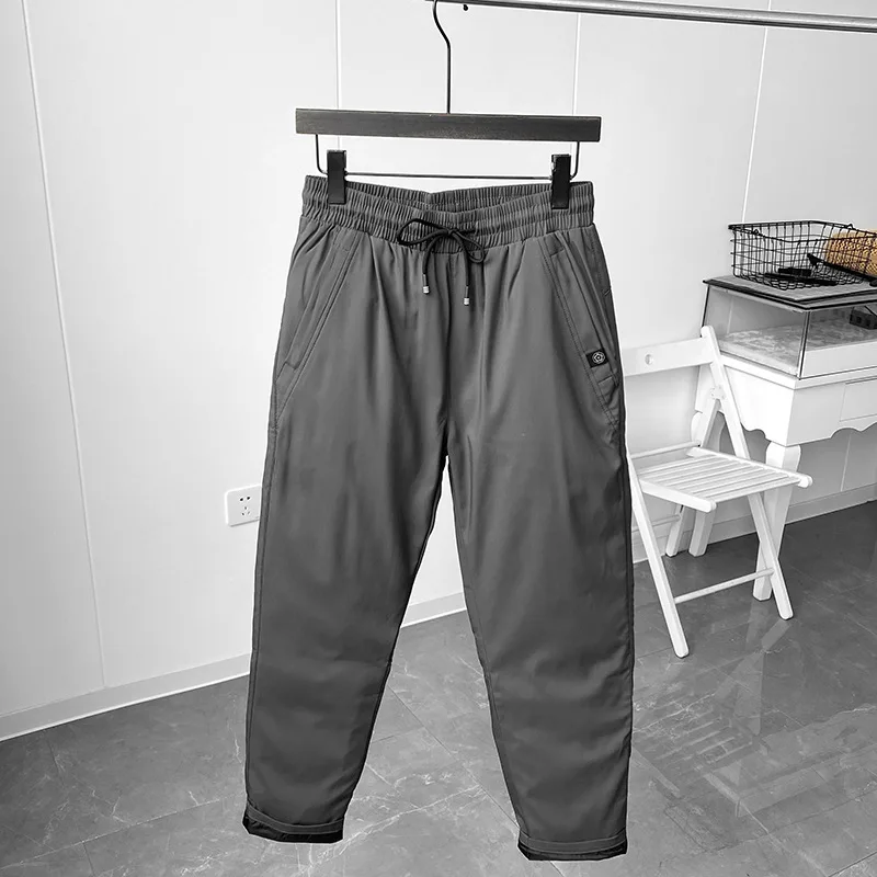 Men's Cold Resistant Long Straight Tube Leggings Warm Trousers Outdoor Camping Ski Thick 90 White Duck Down Pants Winter New