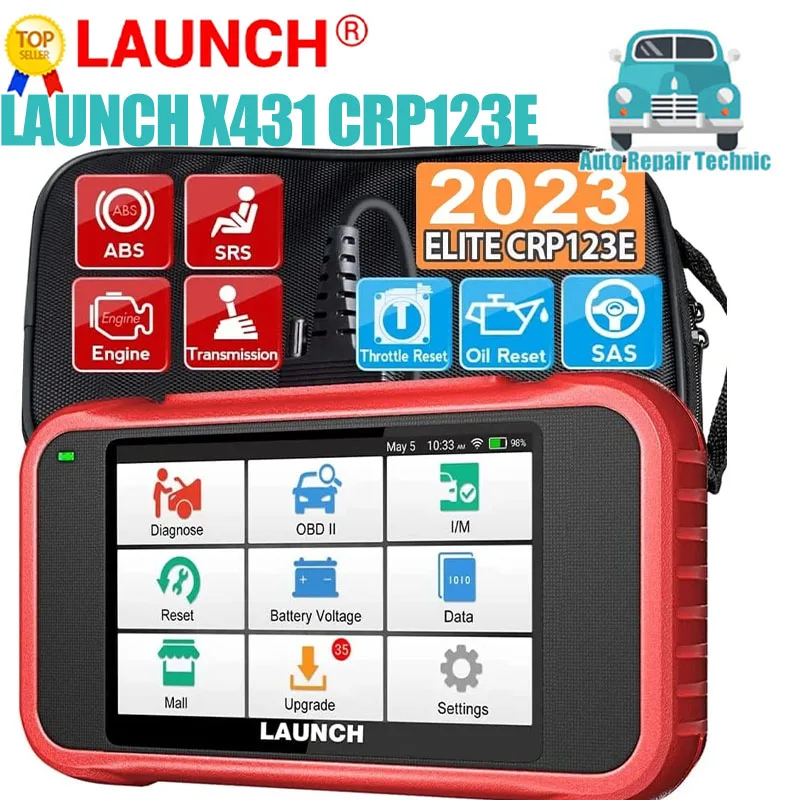 LAUNCH X431 CRP123E OBD2 автомобильный сканер OBD OBDII двигатель ABS подушка безопасности SRS коробка передач Автомобильные диагностические инструменты PK CRP123X CRP123