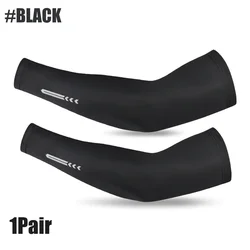 UV Sun Protection Cooling Compression Arm Sleeves - XXL (Black)