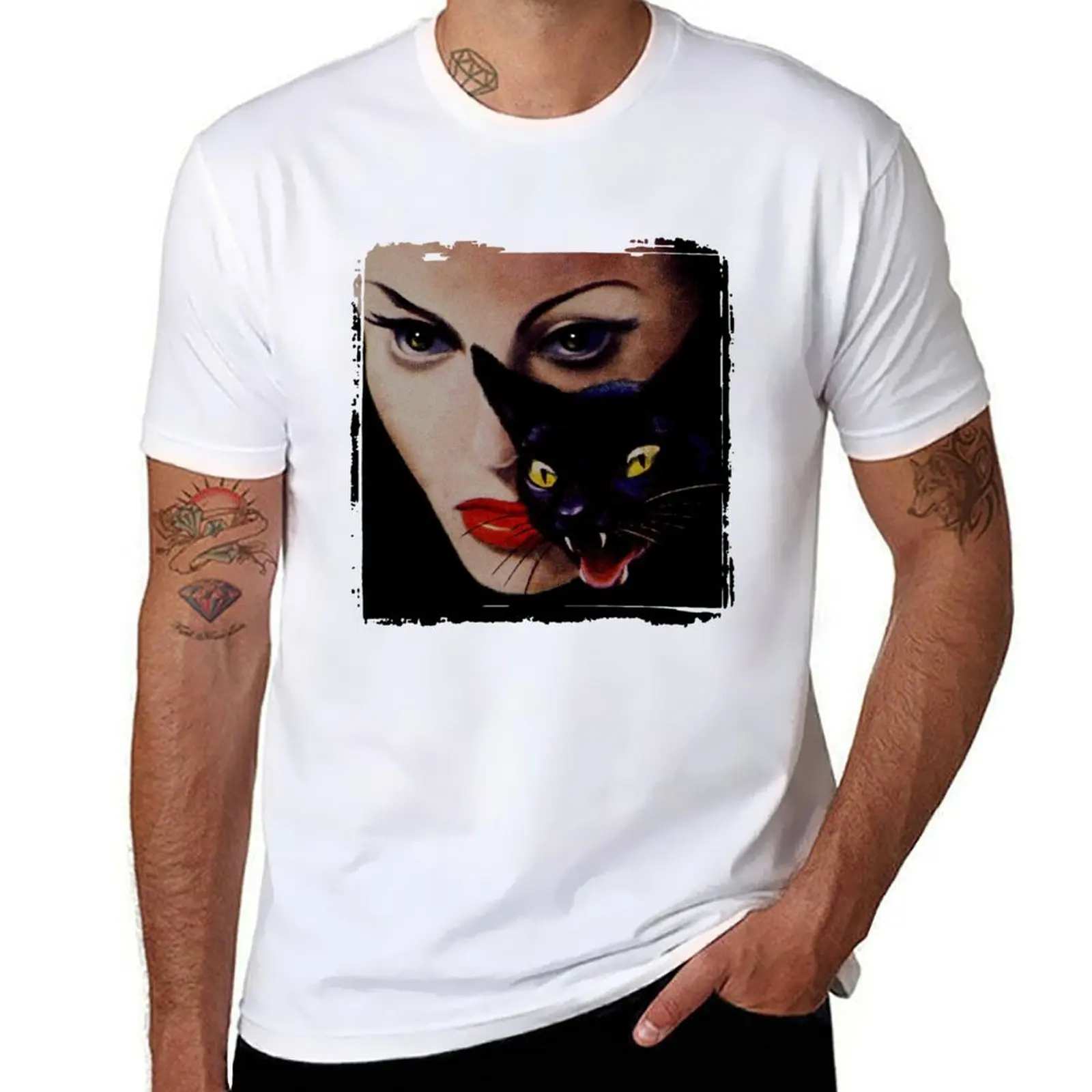 

Cat Lady T-shirt customizeds korean fashion anime t shirt men