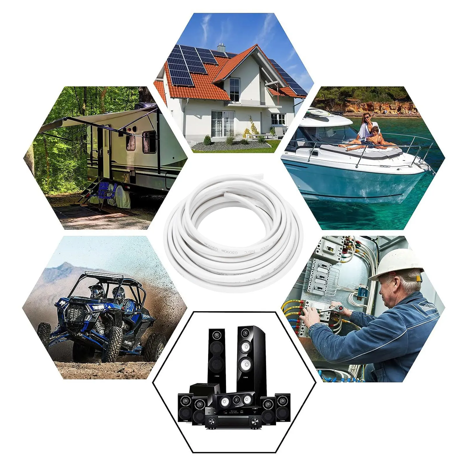 12 Gauge Marine Wire Waterproofing Excellent Conductivity Stable Connection Anti Aging 12 AWG Boat Electrical Cable for Yachts