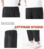 100% Cotton Summer Casual Pants Man Trendy Japanese Cropped Pants Loose Pants Men 5xl 6