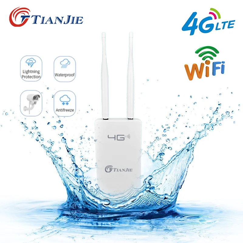 Wi Fi Router TIANJIE High Speed Outdoor 4G LTE Wireless AP Waterproof Unlock Sim Card Wifi Router Hotspot CPE LAN/WAN RJ45 port Modem Dongle