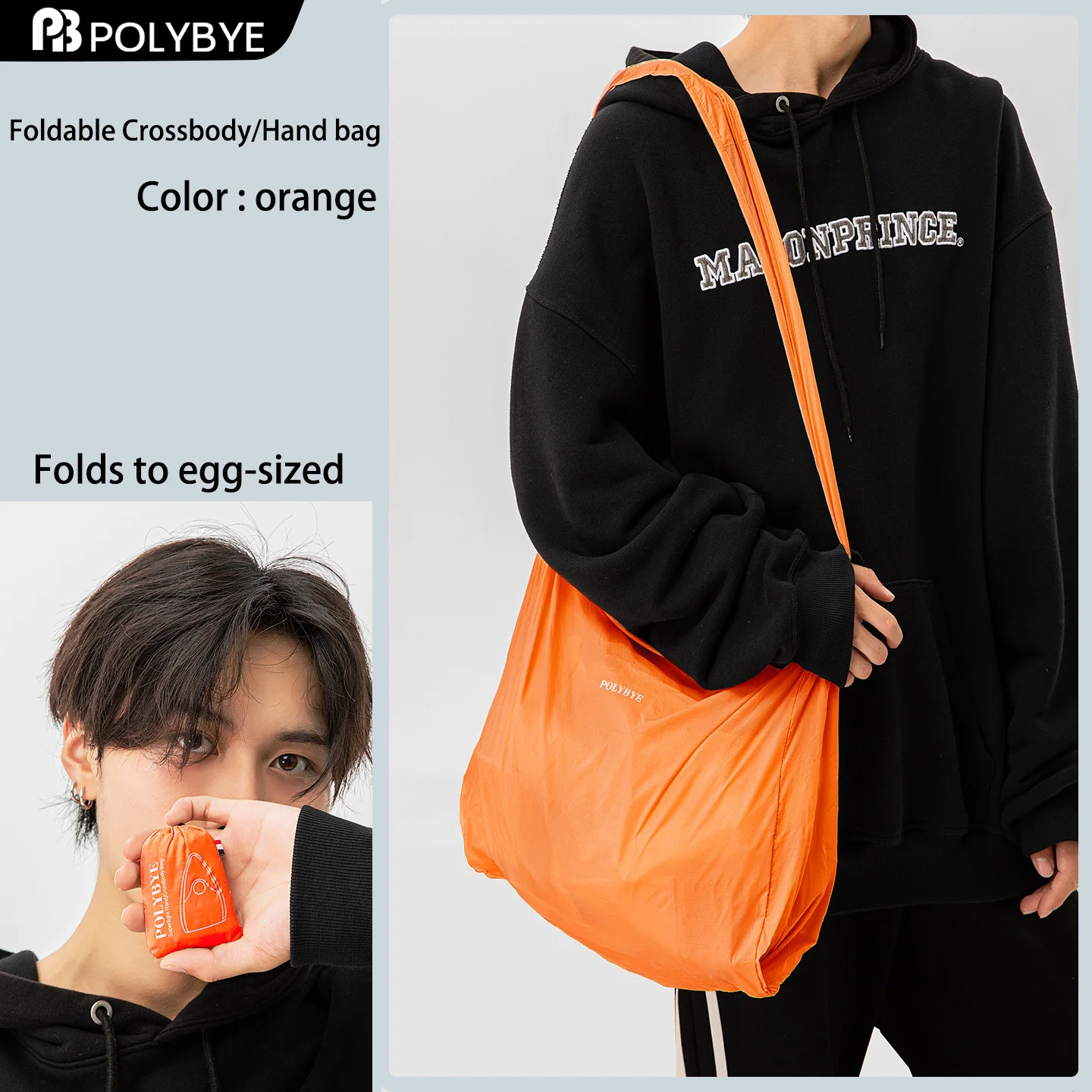 POLYBYE Eco-Friendly Foldable Nylon Tote Bag – Reusable, Portable, and Versatile