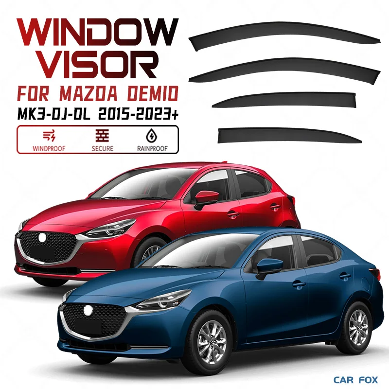 

For MAZDA Demio DE DH DJ DL 2008-2024 Plastic Window Visor Vent Shades Sun Rain Deflector Guard For MAZDA Demio DE DH DJ DL