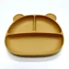 Children's Silicone Dinner Tray Food Grade Drop Proof Baby Tableware Baby Complementary Compartment Tray Bear Tray 6