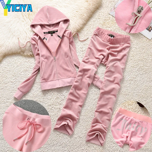 YICIYA Juicy Tracksuit Spring/Fall 2022 Women's Brand Velour Tracksuit Suit Women Velvet Zipper Sweatshirt And Pants Fat Sister